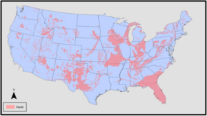 Map of Karst Regions in the United States